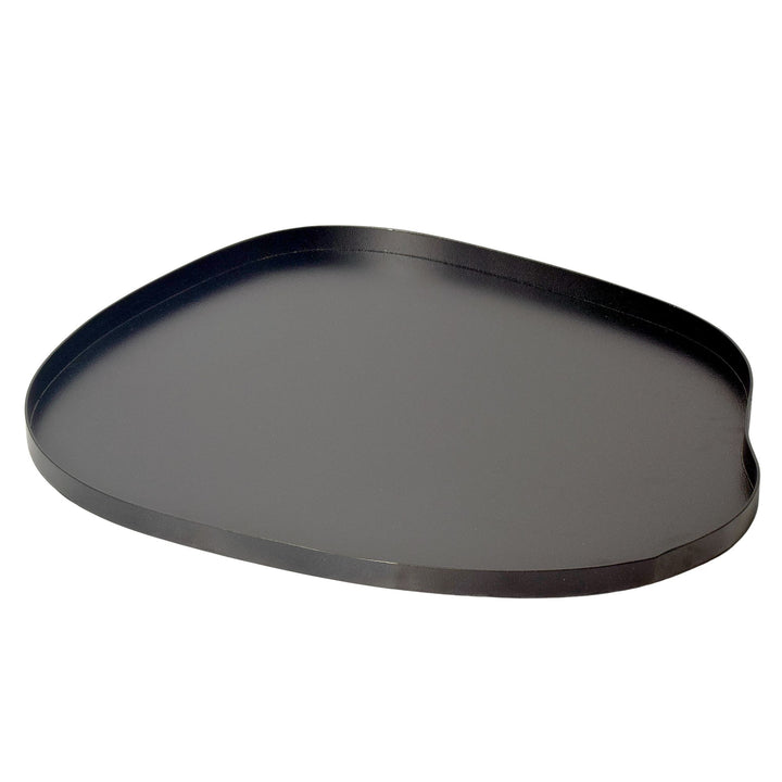 Dekorationsbakke i metal - 35 cm - Sort - Håndlavet