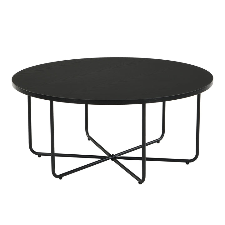 Rundt sofabord - Ø80 cm - Sort - Metalstel
