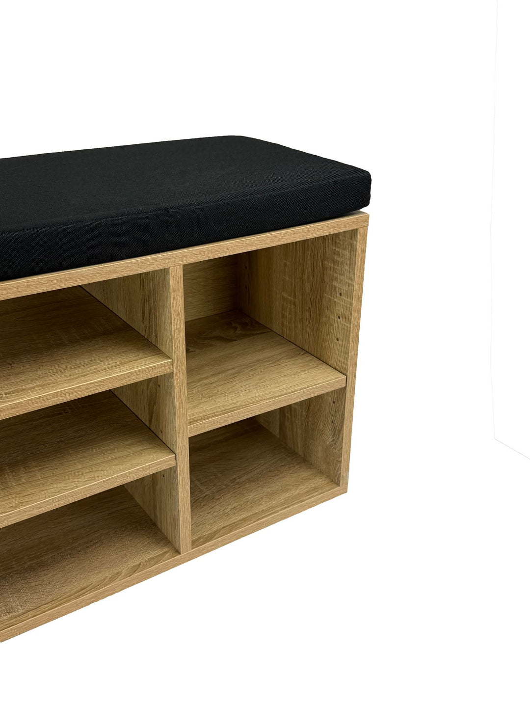 Skobænk Hall Sonoma Oak 100cm med sædehynde - Bænk med skuffe og justerbare hylder - Hallmøbler Skoreol Moderne til entréen