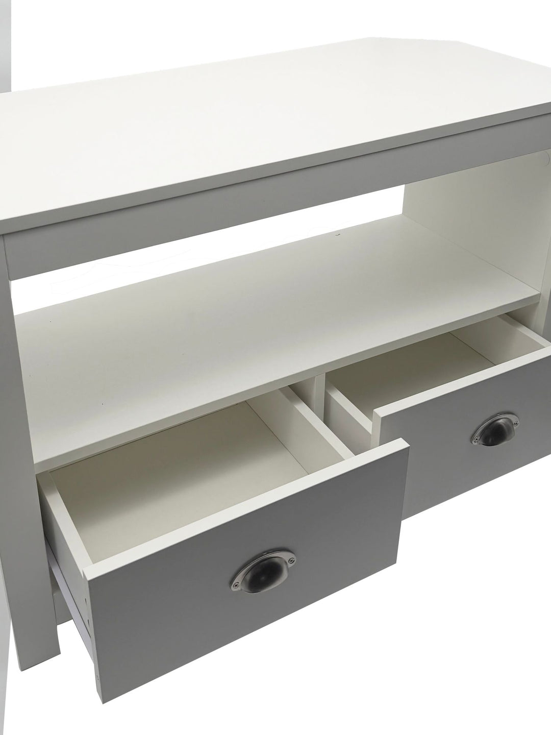 Lowboard TV-møbel hvid 85 cm - Kompakt TV-møbel med to skuffer