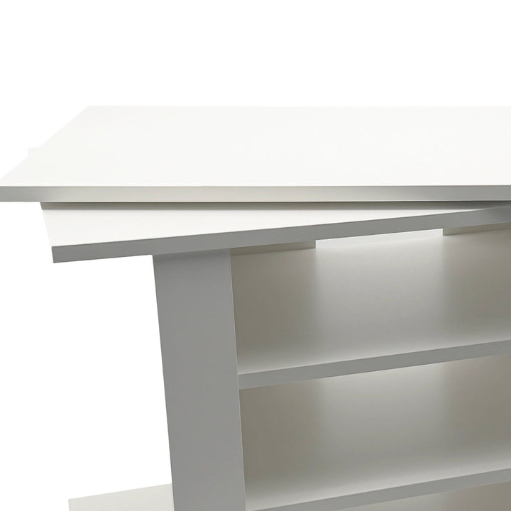 Hvidt TV Lowboard 78 cm - HiFi-bænk med drejelig topplade - TV-bord på hjul