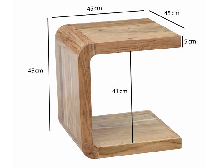 C-sidebord i massivt akacietræ - 45 cm - Håndlavet