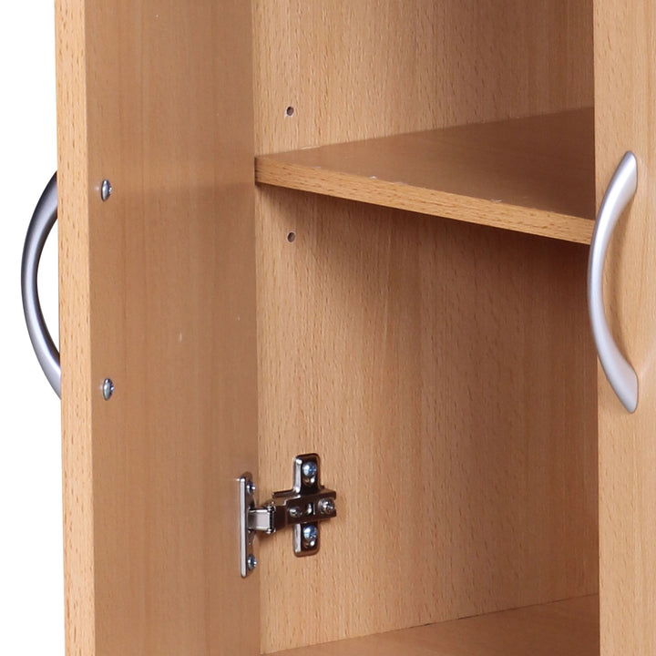 Skoskab med skuffe og 2 døre 60×75×30 cm, bøgetræslook, pladsbesparende skoskab lavet af melaminbelagt spånplade, entremøbel, moderne skoreol