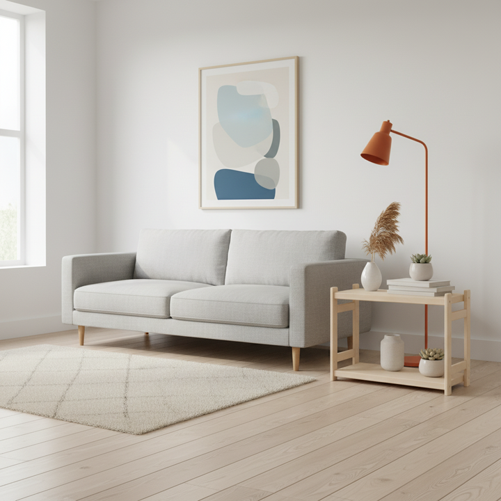 Modulær reol i bøg, 2 hylder, 45 × 60 × 33 cm