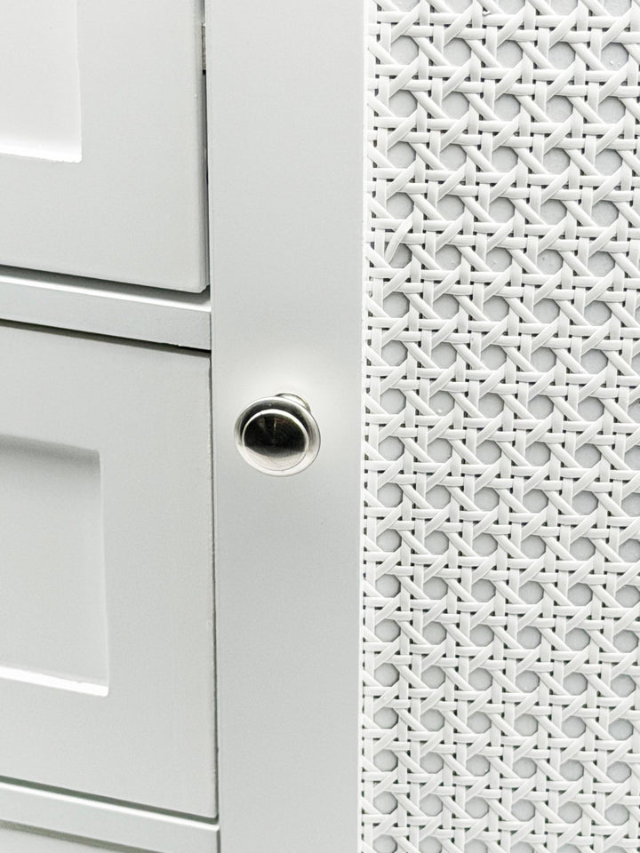 Smalt stående skab med skuffer og dør 55x80 cm - Opbevaringsskab lavet af MDF hvid