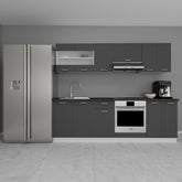Køkkensæt med 8 køkkenenheder / skabe, grå
