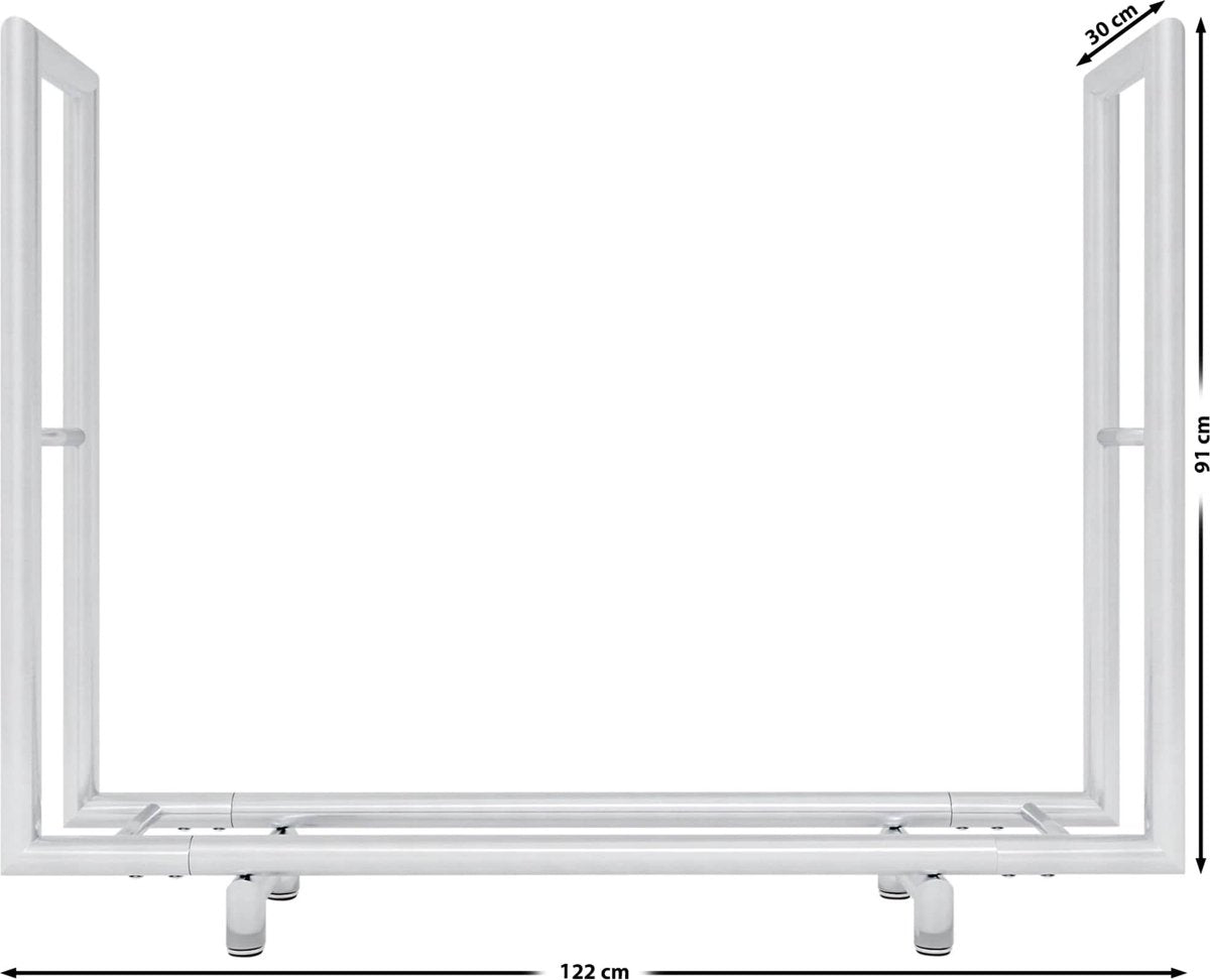 Brændestativ, højde: 91 cm bredde: 122 cm dybde: 30 cm