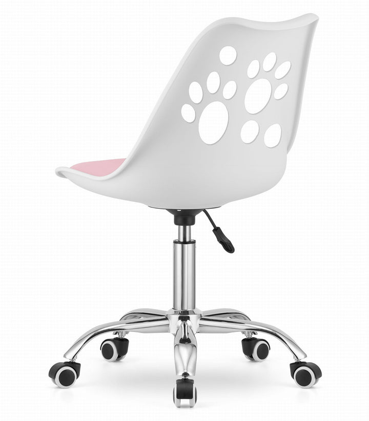 OSKAR PRINT kontorstol – ergonomisk komfort i hvid/pink design