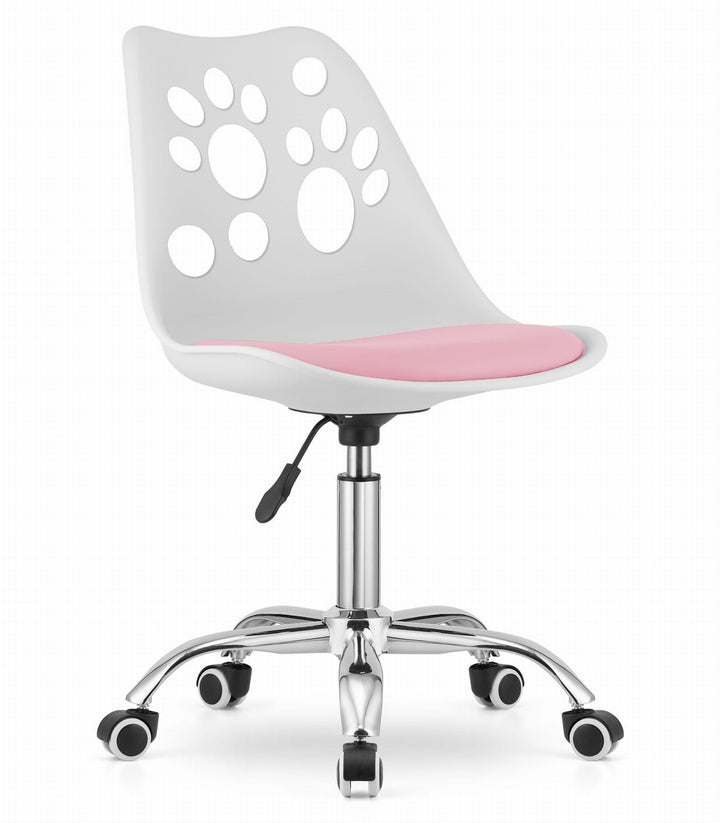 OSKAR PRINT kontorstol – ergonomisk komfort i hvid/pink design