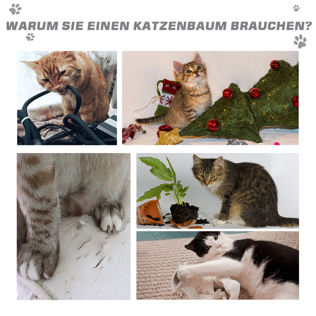 Kradsetræ 83 cm lille kradsetræ til katte med sisalstolper, kradsetræ til katte, klatretræ til katte, kradsetræ til katte, legetræ til kattemøbler til små katte, lysegrå