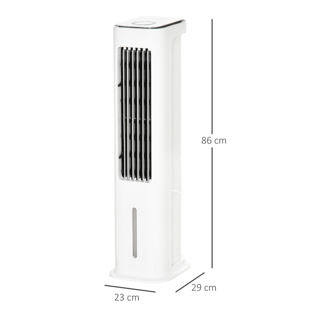 2-i-1 luftkøler med vandkøling, 5L vandtank, 12-timers timer, til 20 m²