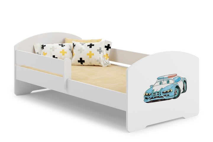 LUK 140x70 børneseng med gelænder - Politi