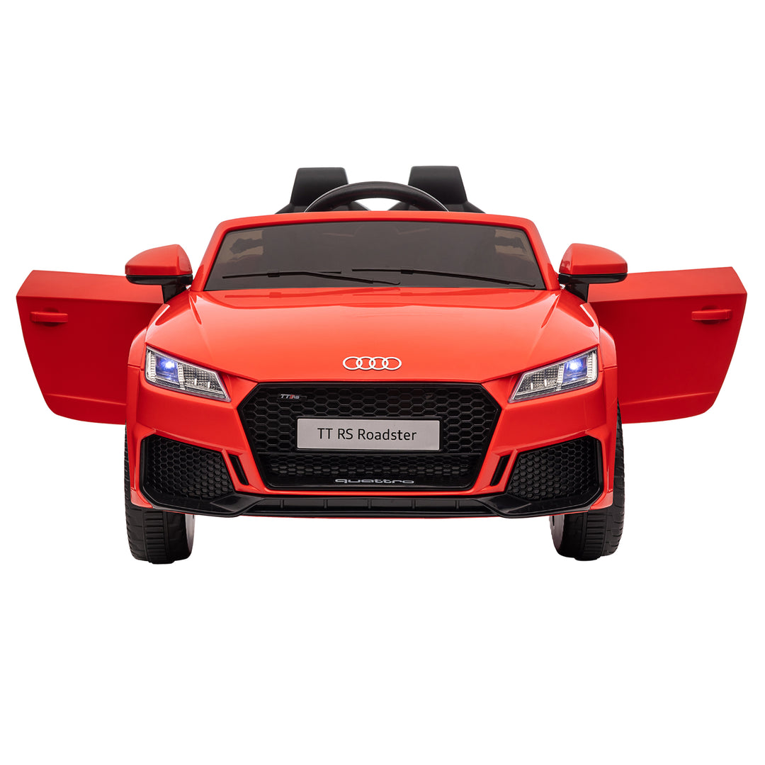 Audi børne-elbil 12v med 2.4g fjernbetjening, musik, horn, elbil med led-lys, usb/mp3-port, bakfunktion, til børn 3-5 år, rød