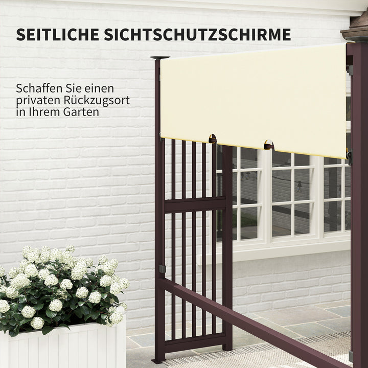 Pergola pavilion 3x2,5m uv 30+ stabil vinterbestandig solbeskyttelse med justerbart skydetag mørkebrun