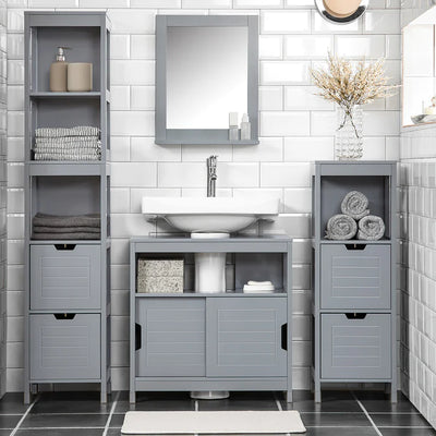 Underskab til badeværelset, 60 x 30 x 60 cm, grå