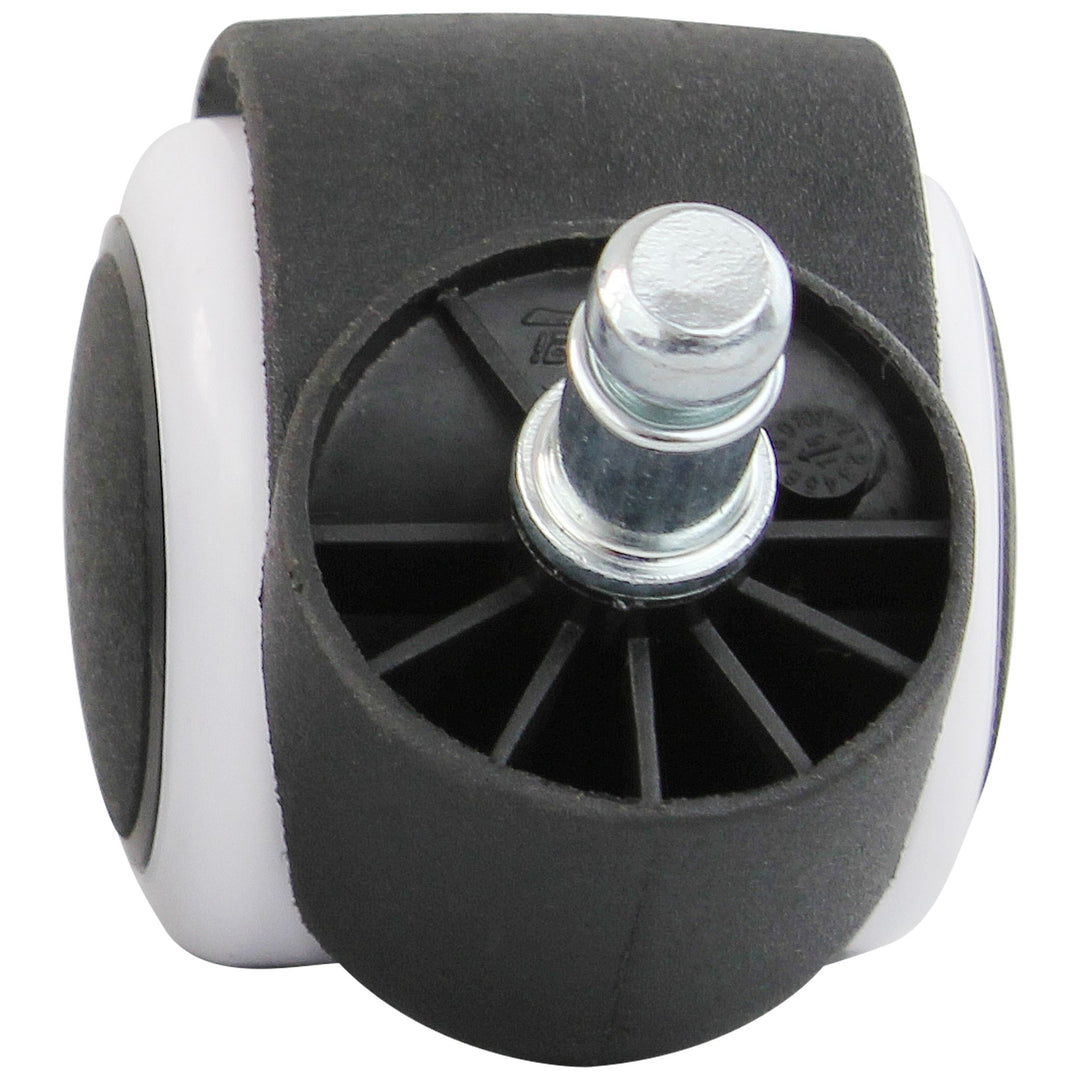 Sæt med 5 letløbende hjul til hårde gulve til kontorstole, 11 mm stamme / 50 mm diameter, hvide premium kontorstolhjul, drejestolhjul til hårde gulve