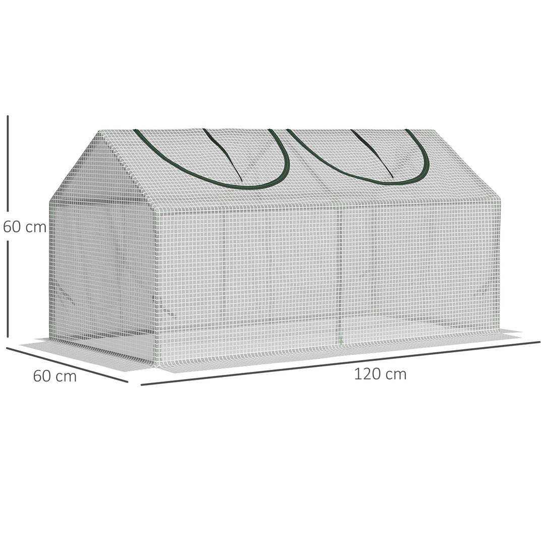 Drivhus med vindue, pe-netfilm, stålfilmdrivhus, drivhus til altan, have, tomathus 120x60x60cm, tomatdrivhus til grøntsager, blomster, planter, hvid