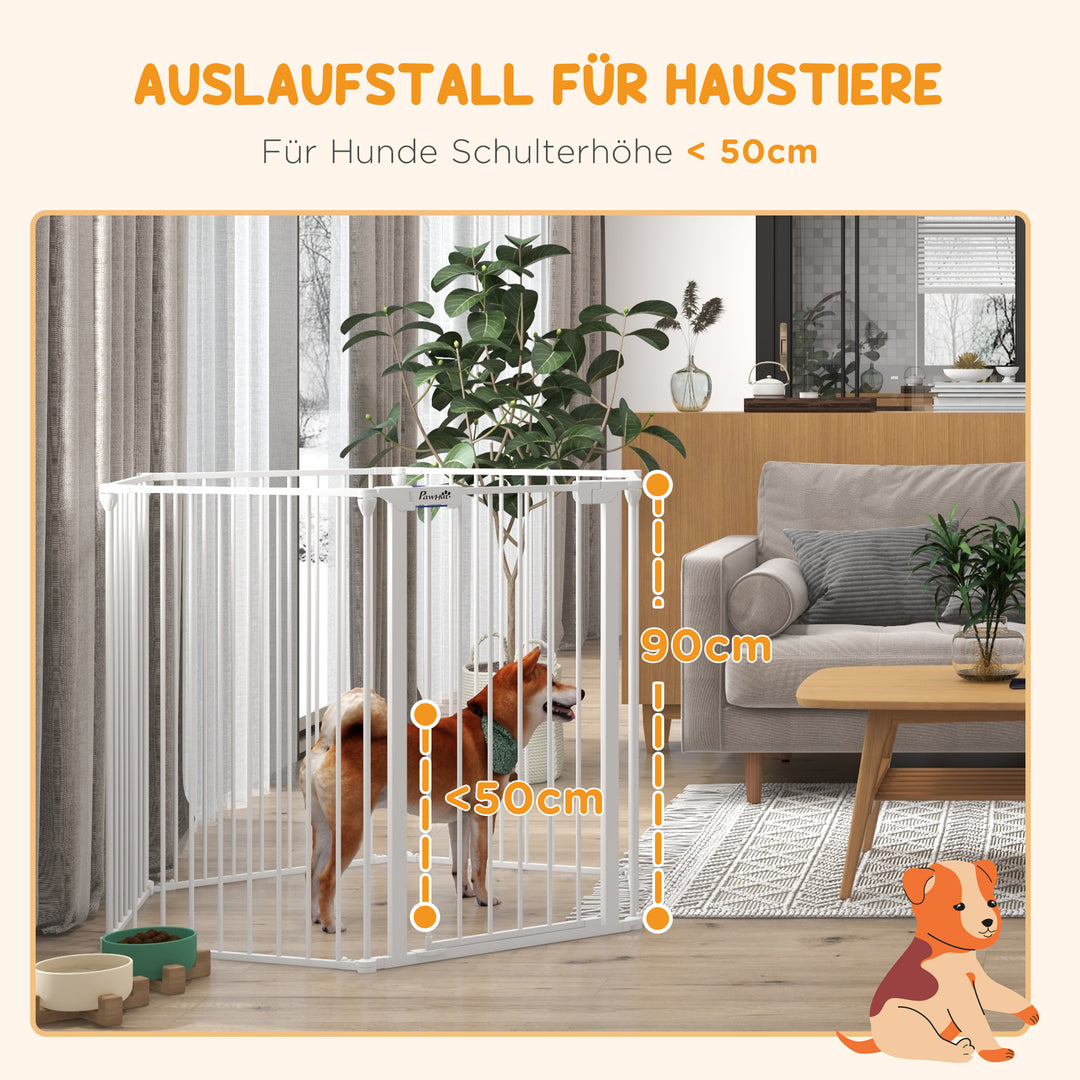 Hvalpekravlegård, modulært design, foldbar, stålramme, til indendørs brug, hvid, 90 x 123 x 102 cm