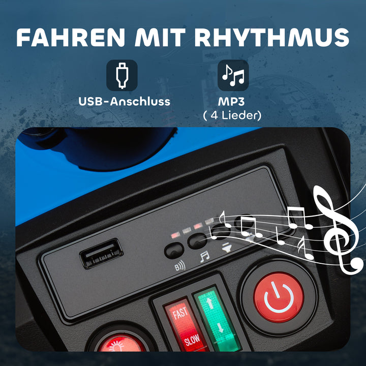 Børns elektriske ATV, 24V elektrisk køretøj med 4 hjul, forlygter, USB-port, MP3-funktion, 6,5 km/t, 3-8 år