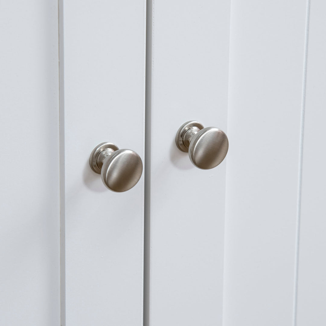 Kattebakke, kattehus, med skillevæg, magnetisk dobbeltdør, sidehylde, hvid, 86 x 48 x 52 cm