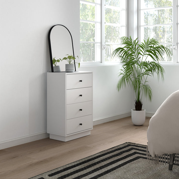 Kommode med 7 skuffer i træ i moderne stil 47 x 29 x 75 cm hvid