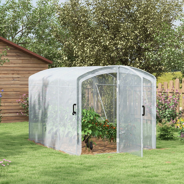 Tunneldrivhus, walk-in, transparent film, galvaniseret stålramme, 3 x 2 x 2 m