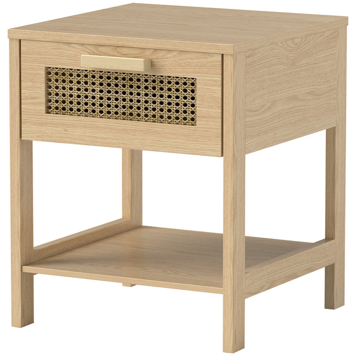 Natbord, natbord, sidebord med skuffe, mdf 40 x 40 x 48,4 cm