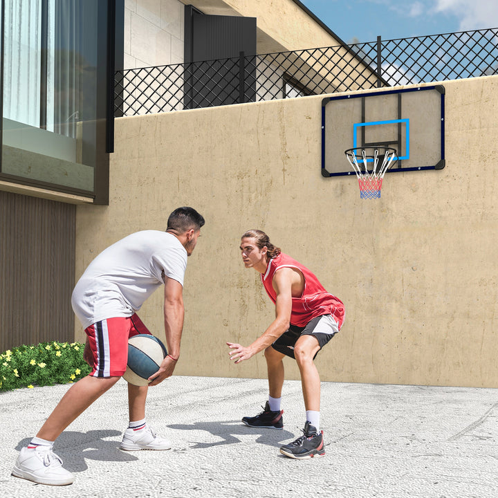 Basketballkurv, universal vægbeslag, rivefast net, ramme i rustfrit stål, 113 x 61 x 73 cm