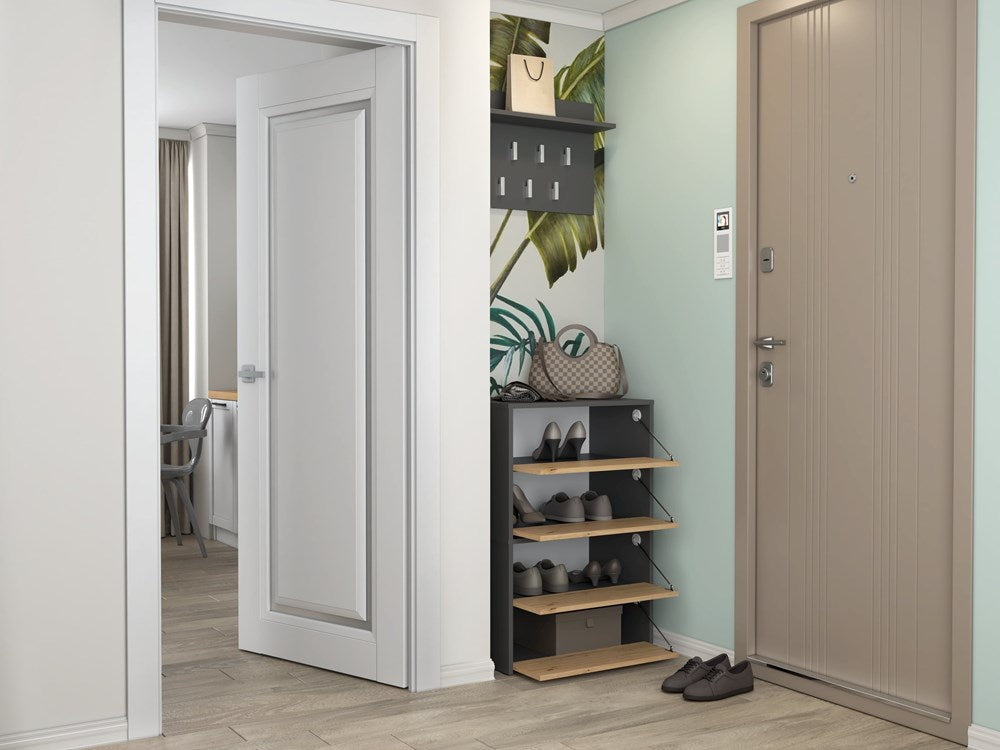 Moderne skoskab uden greb, 4 niveauer