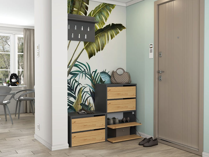 Moderne skoskab uden greb, 4 niveauer