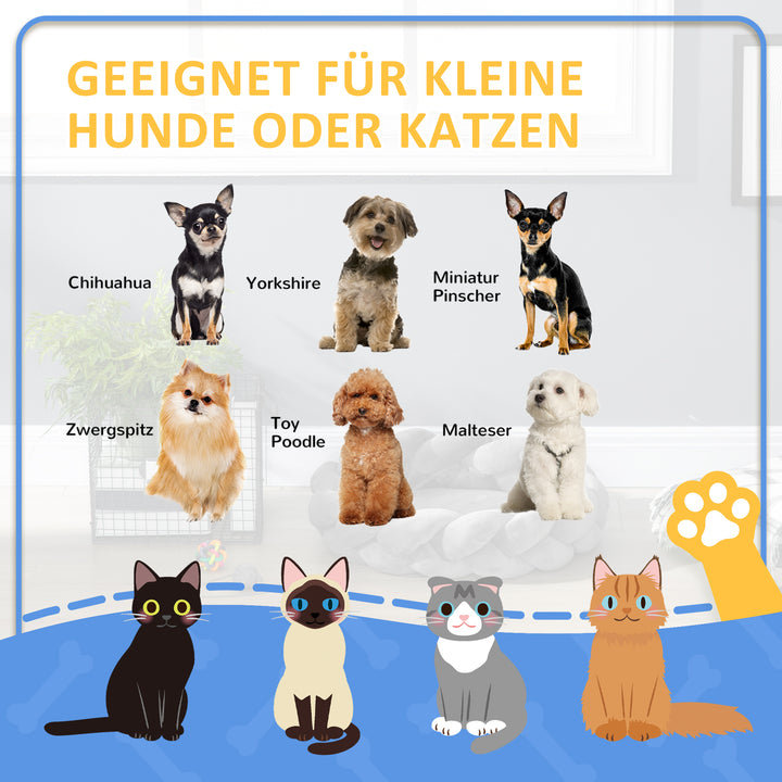 Kæledyrsseng med pude, katteseng, hundekurv, vaskbar, 55 cm x 55 cm x 14 cm, grå
