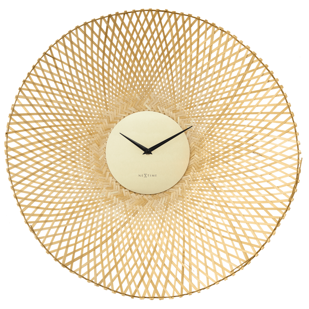 Vægur 60 cm-Silent-Brown/Sort-Bamboo-NeXtime 'Vortex'