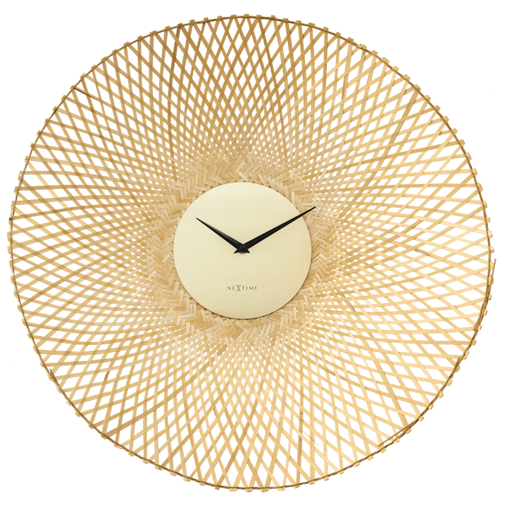 Vægur 60 cm-Silent-Brown/Sort-Bamboo-NeXtime 'Vortex'
