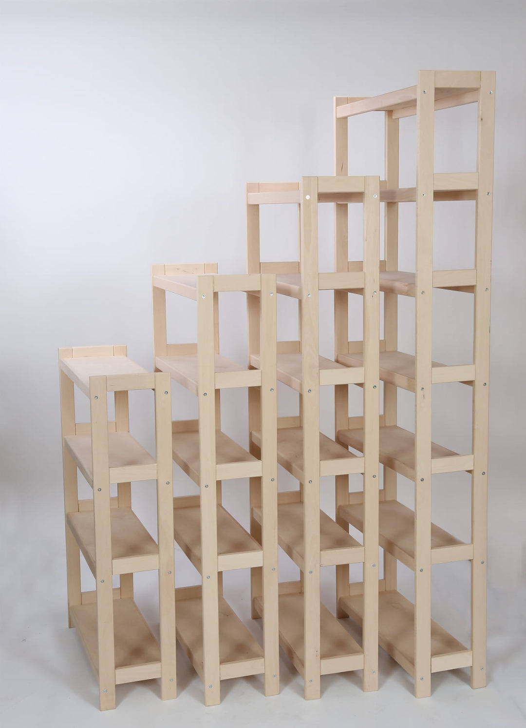Bogreol i bøgetræ, 6 hylder, 165 × 80 × 25 cm