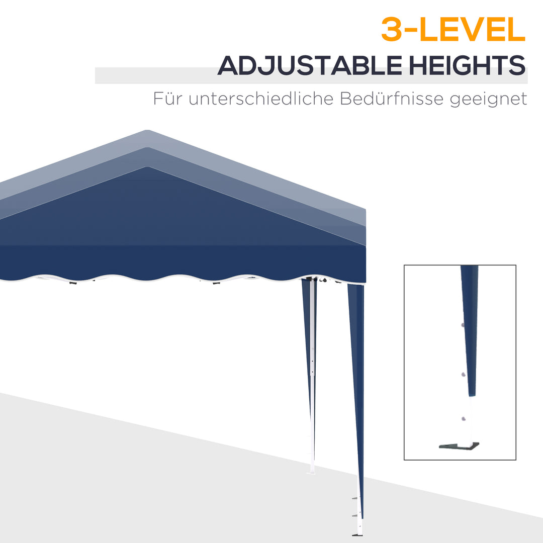 Foldepavillon 3 x 3 m havepavillon foldbart festtelt højdejusterbart havetelt med bæretaske uv-beskyttelse stål oxford blå