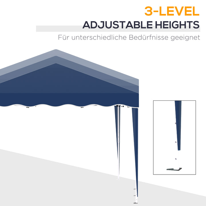 Foldepavillon 3 x 3 m havepavillon foldbart festtelt højdejusterbart havetelt med bæretaske uv-beskyttelse stål oxford blå