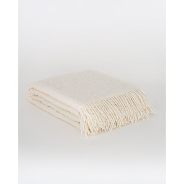 Uldbouclé uldtæppe Paris White