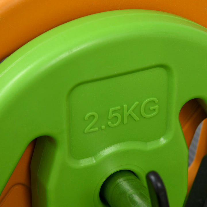 Håndvægtsæt 20 kg håndvægtsæt af støbejern håndvægte med forbindelsesrør skridsikkert håndtag flerfarvet