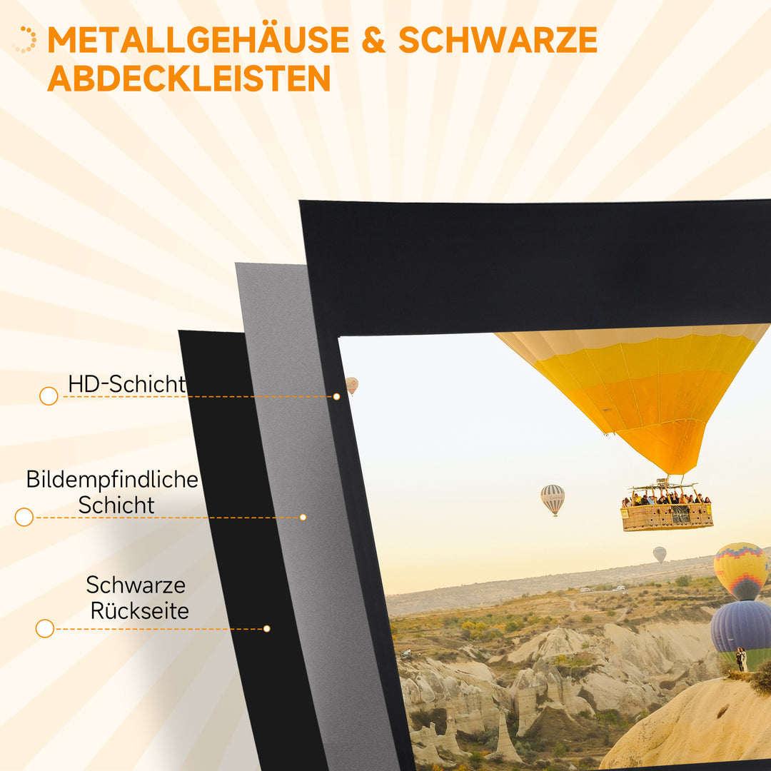 Projektorlærred med stativ 186 x 105 cm 84 tommer 16:9 hd 4k rullelærred