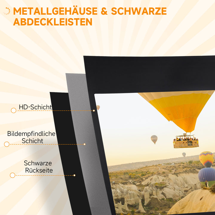 Projektorlærred med stativ 186 x 105 cm 84 tommer 16:9 hd 4k rullelærred