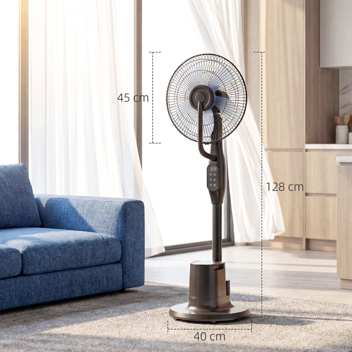 Stående ventilator med dugfunktion, 70° oscillation, 3 hastigheder, 3 tilstande, 3,5L vandtank, sort