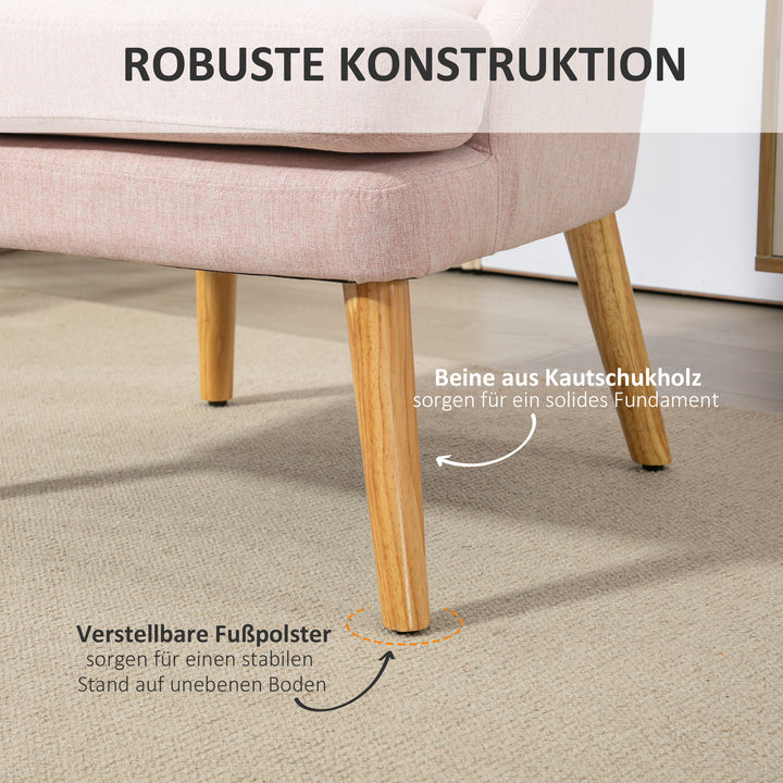 Skandinavisk accentstol, fløjl, 25d skum, hevea træben, beige, 63 x 69 x 79,5 cm