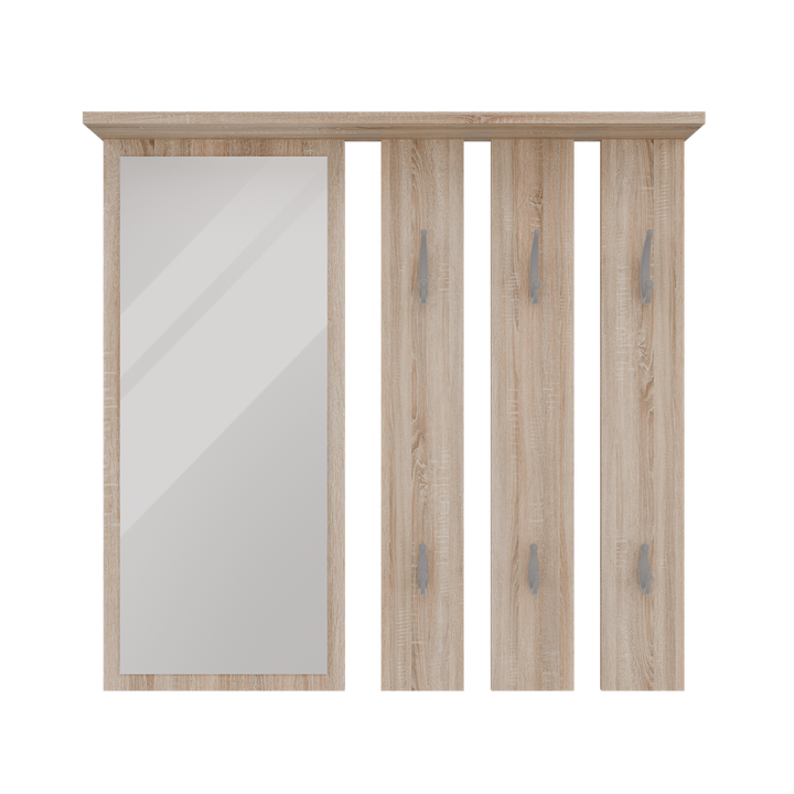 Knagerække med hylde og spejl