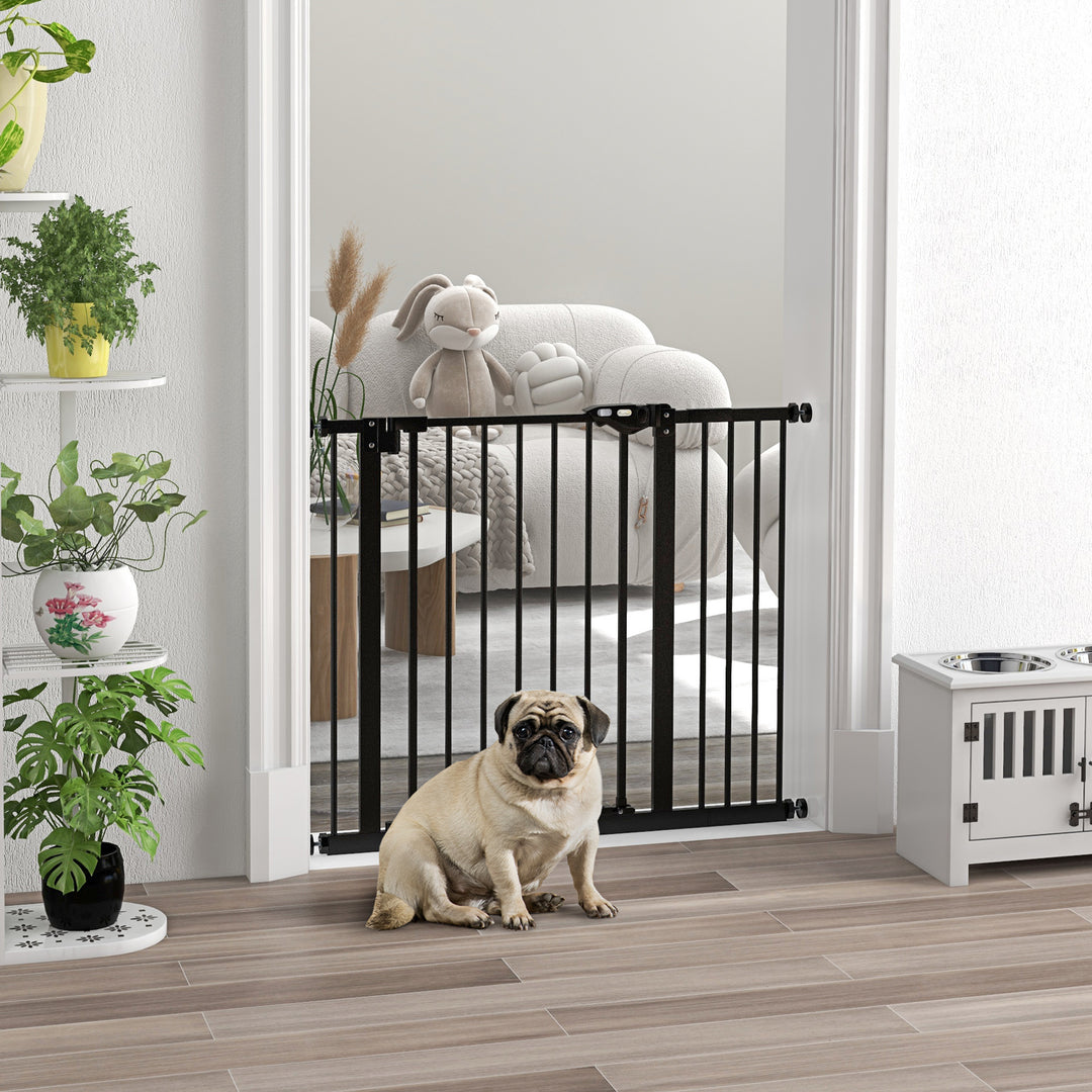 Hundegitter, kæledyrsgitter, metal, plast, 74-80/87-94 cm, sort