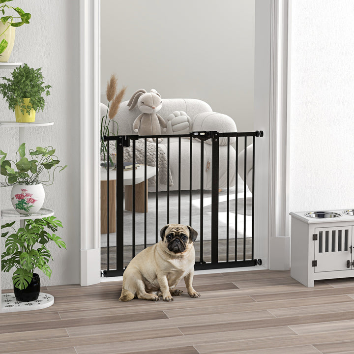 Hundegitter, kæledyrsgitter, metal, plast, 74-80/87-94 cm, sort
