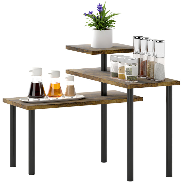 Køkkenhylde, roterende mikrobølgeovnshylde med 3 niveauer, industriel stående metalhylde, 40 x 18 x 36,5 cm