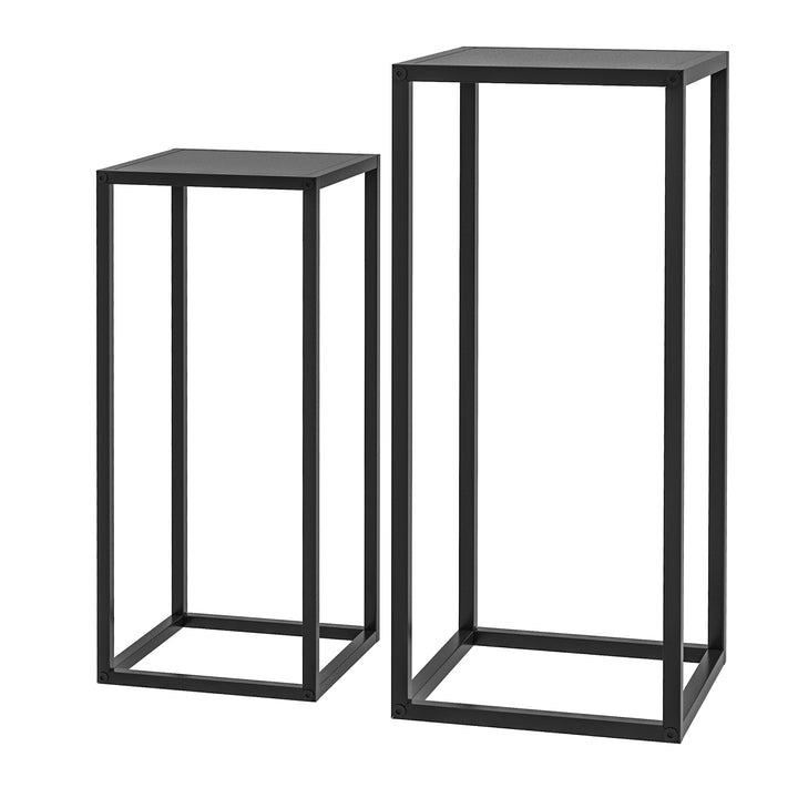 Blomsterstander, sæt med 2, skandinavisk design, metalramme, 58,5/65 cm højde, sort
