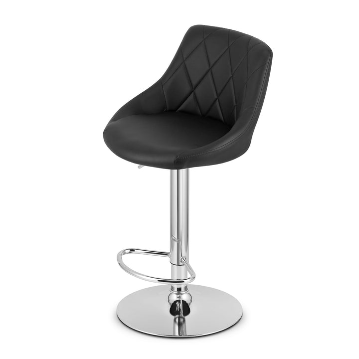 KAST barstol - sort øko-læder / forkromet stel x 2