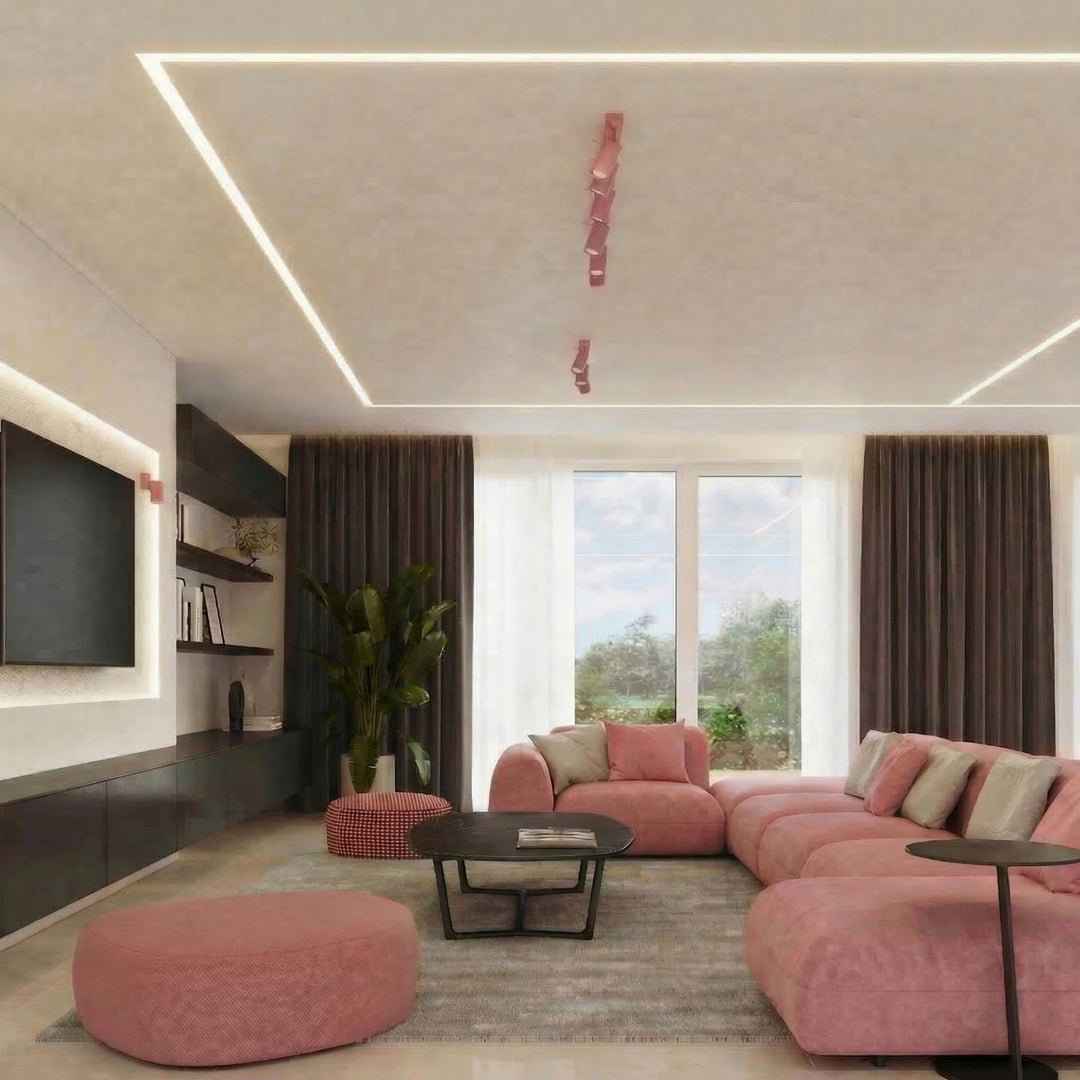Loftlampe RING 2 pink