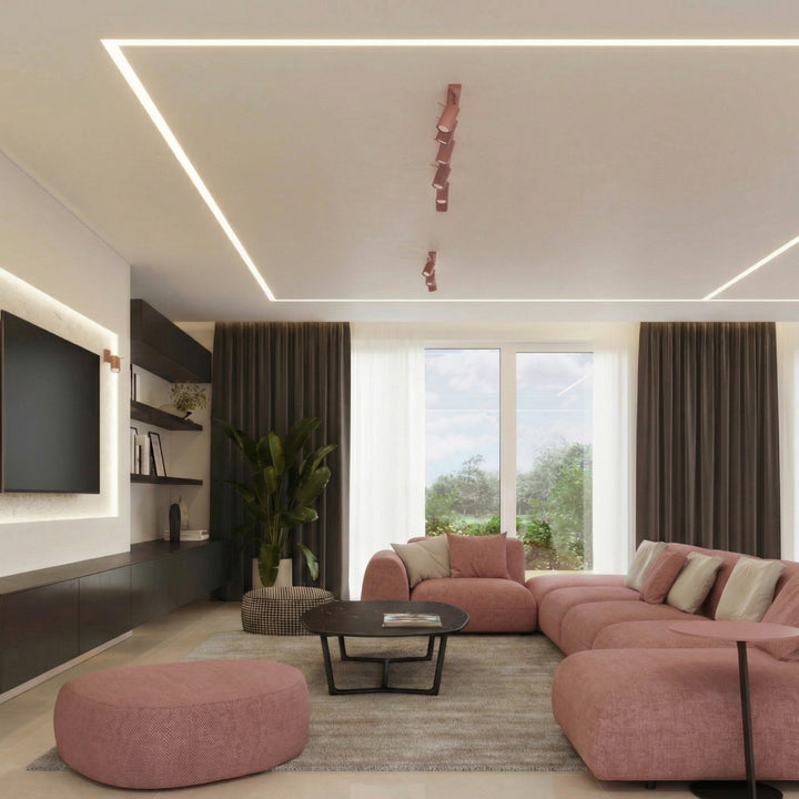 Loftlampe RING 3L pink